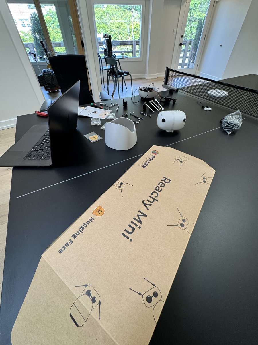 austencollins's tweet photo. Got my hands on a Reachy Mini from @huggingface and @pollenrobotics! 

The craft of building AI companions is interesting to me, and this seems like a promising platform for that.

Now, the challenge is how to build something (someone?) that feels authentically real… https://t.co/dCtgvqGhId