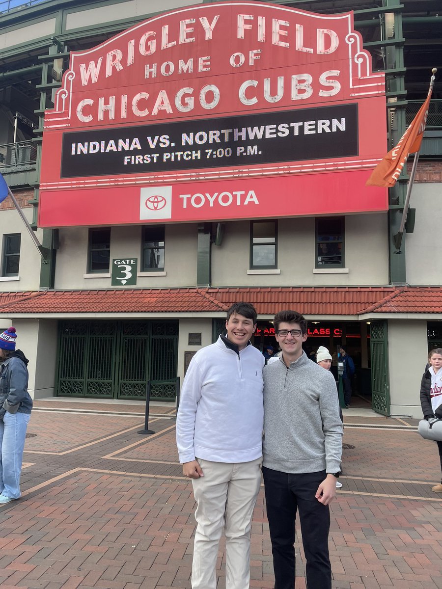 ian_plaskoff's tweet photo. Calling a game at Wrigley Field has been a dream of mine for a while. 

Today, it comes true. 

Indiana and Northwestern face off at the Friendly Confines at 8pm ET/ 7CT. 

Join @Noah_Gerk and me for a very special broadcast. 

https://t.co/Hn01D1aCMo https://t.co/rfLb2k4Qx8