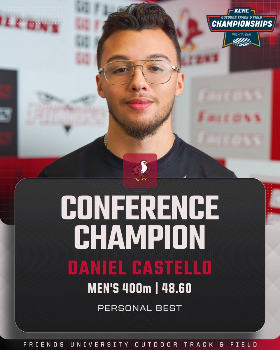 FriendsFalcons's tweet photo. Daniel Castello is the men's 400m champion with a personal-best time of 48.60, teammate Marcus London finished just behind him with a personal-best time of 48.66!
#TalonsUp #HonorGod #TheRightWaytoPlay https://t.co/slQsrqU2Pd