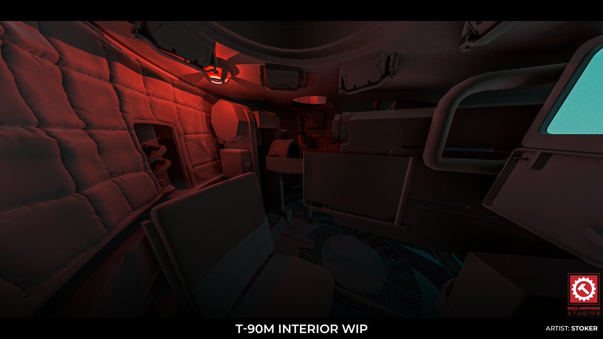 STXK3R's tweet image. T-90M Interior WIP Reworking the internal details and panels. Still a lot to do, but the main structure is taking shape.
@rhsmods @ArmaPlatform 
#ArmaReforger #RHS #GameArt #Blender #Military #T90M