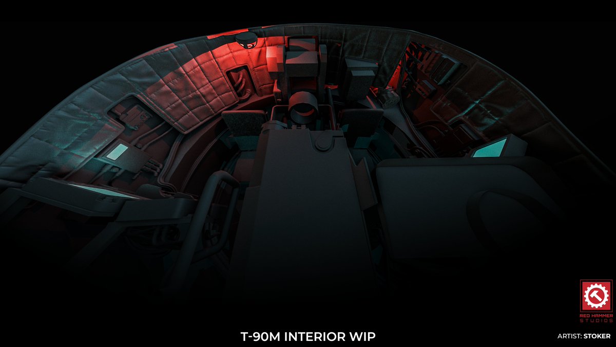STXK3R's tweet image. T-90M Interior WIP Reworking the internal details and panels. Still a lot to do, but the main structure is taking shape.
@rhsmods @ArmaPlatform 
#ArmaReforger #RHS #GameArt #Blender #Military #T90M