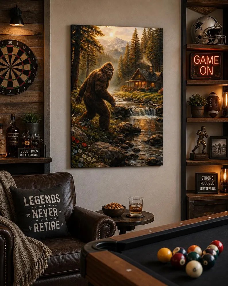 leegerdesigns's tweet image. This might be the coolest piece of wall art I’ve seen for a cabin or man cave 👀

And yeah… Bigfoot just casually walking through the scene

👉etsy.com/listing/443383…

#Bigfoot #Sasquatch #ManCave #CabinDecor #RusticStyle #WallArt #HomeDecor #OutdoorLiving #LeegerdesignsLLC