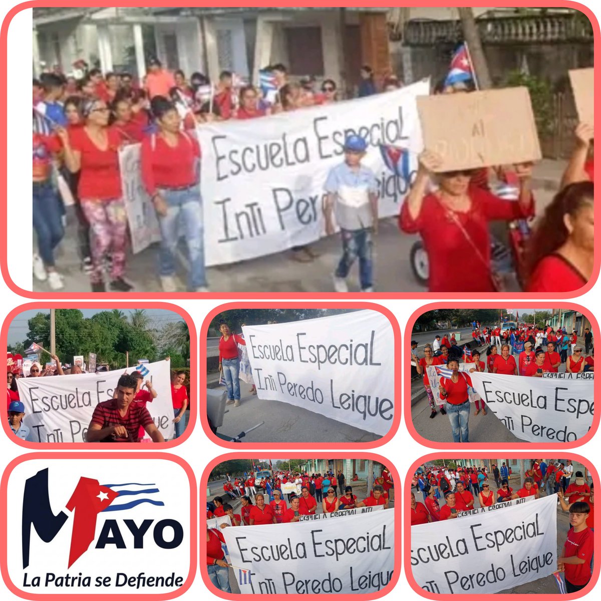 Esp_IntiP's tweet photo. Con el lema:"La Patria se Defiende", nuestro colectivo estuvo presente en el desfile por el #1DeMayo, Día del Trabajador. #EducadoresSibanicuenses @CubaMined  @btan0987 @SibanicuDme @YosveisyA https://t.co/AqJFU5GaL0