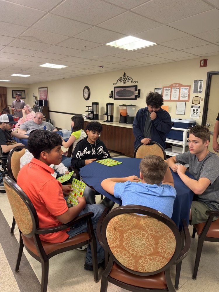 CMMSFoxes's tweet photo. 212 Day brought a new sense of community as some of our CMMS students had the privilege  to travel to Sulphur Springs Health and Rehabilitation.  To see our students outside the classroom invested in our senior
generation was heartwarming and true to the Foxes Spirit. ❤️🦊#2710 https://t.co/7FfvFF34Sx