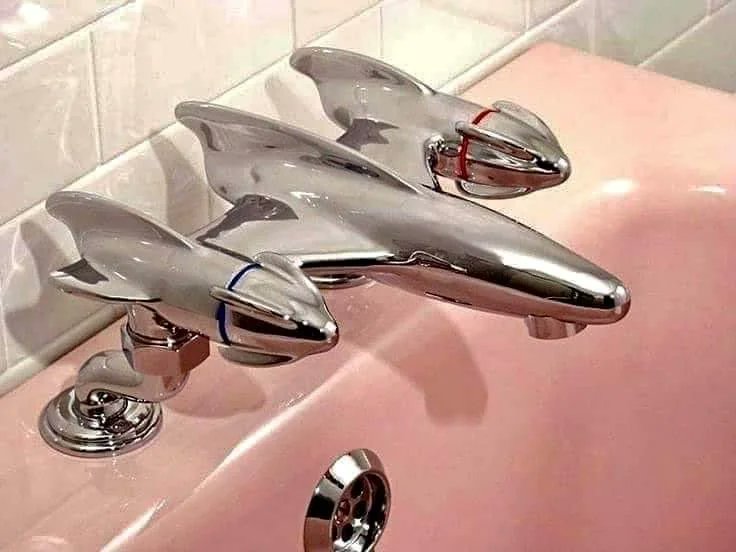 Retro-futuristic mid-century faucet