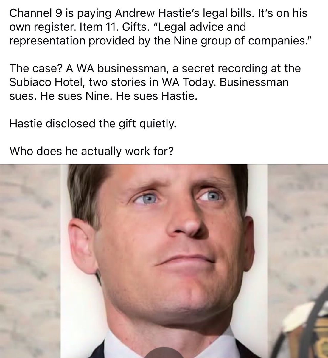 Dear @LiberalAus : One of your senators stabbing a former colleague in ...
