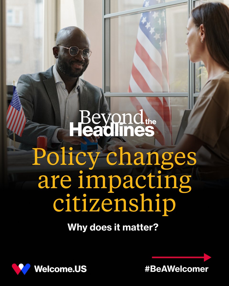 welcomeus's tweet photo. We’re going beyond the headlines to dig into questions that really matter—How are policy changes impacting the pathway to citizenship?. 

Becoming a U.S. citizen is a years-long journey defined by persistence and hope. However, recent policy changes have introduced new complexities that are important to understand. 

From changes to the citizenship exam to delays in application processing, we are breaking down the latest developments and why they matter.
🔗 Read the full guide: https://t.co/mplAvI6BFa 

#BeAWelcomer #ImmigrationPolicy #Citizenship