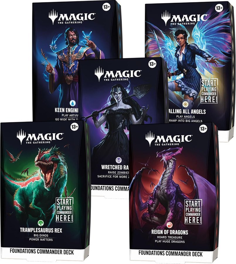 BonzaiEnt's tweet image. A slew of new precons announced in #vegas
These sound like true starter decks for #edh 
I think they'll be more powerful than the last batch of into decks.
What's your guess? Is it just going to be angel.dec dinosaur.dec etc? 

manapool.com/settings/refer…