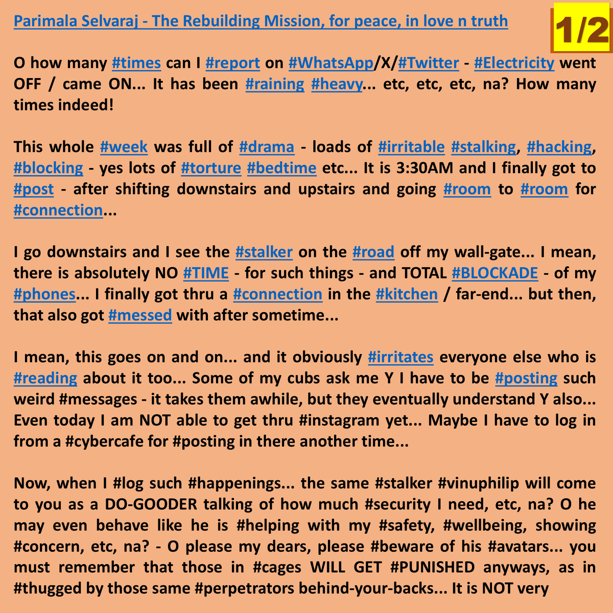 PariWriting's tweet image. Is so mighty #irritating to read about #electricity going OFF/coming ON etc na? So also about #heavy #rains etc.. Indeed, it is.. However, I doubt any of those #posts of mine reach cubs - AT ALL?? Na? I don't #receive their/yr #calls, they don't get2speak with me.. #BLOCKADE ON..