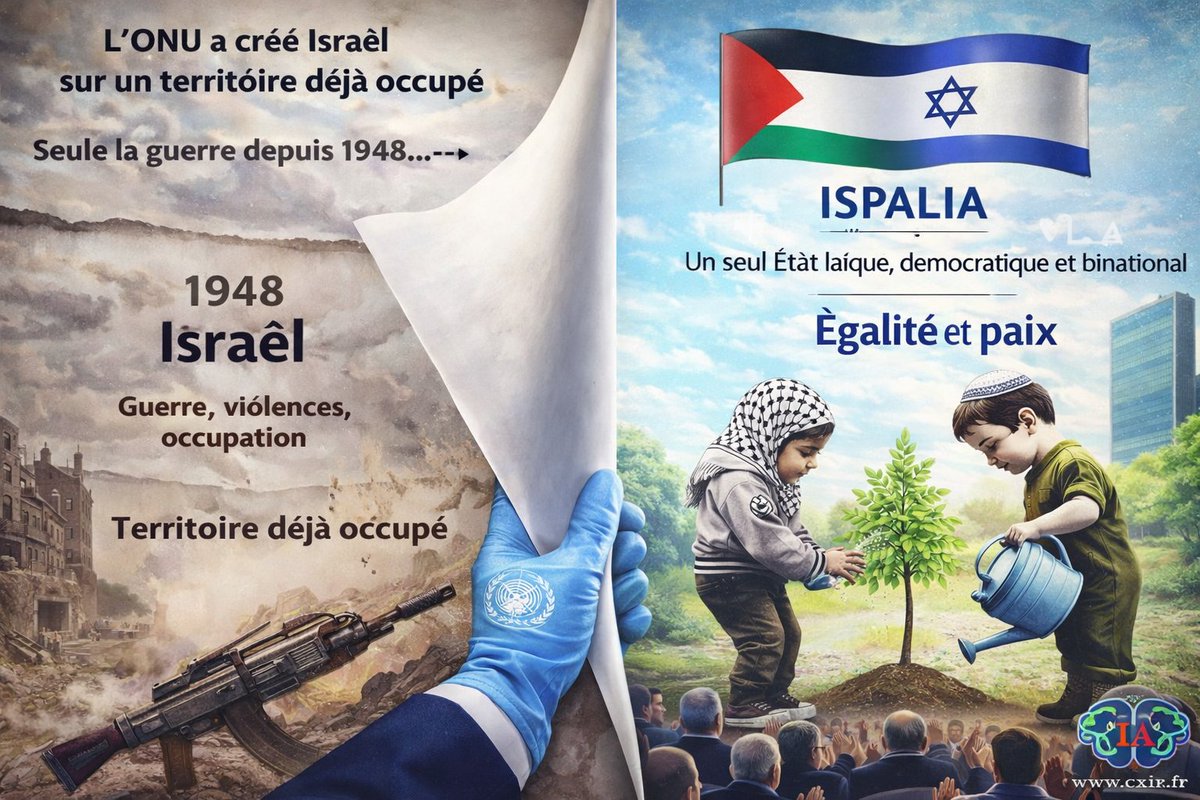 JohnMitchell4x8's tweet image. “Trop tard” ? NON.
78 ans de guerre = échec total.
Accepter ça, c’est accepter l’injustice permanente.
Le mal est fait.
Une seule issue : égalité des droits → 1 État laïque, binational.

02/05/2026 ~ 9h10
#Paix #Israël #Palestine #Gaza #ONU #cnews