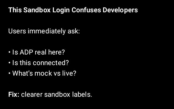 CNwajichukwu's tweet image. I audited Finch's sandbox login. Developers asked 3 questions before making a single API call.
That's an activation failure.
Here's what I found →"
Then make it a thread. Image is slide 1.
#DeveloperExperience #APIs #Docs