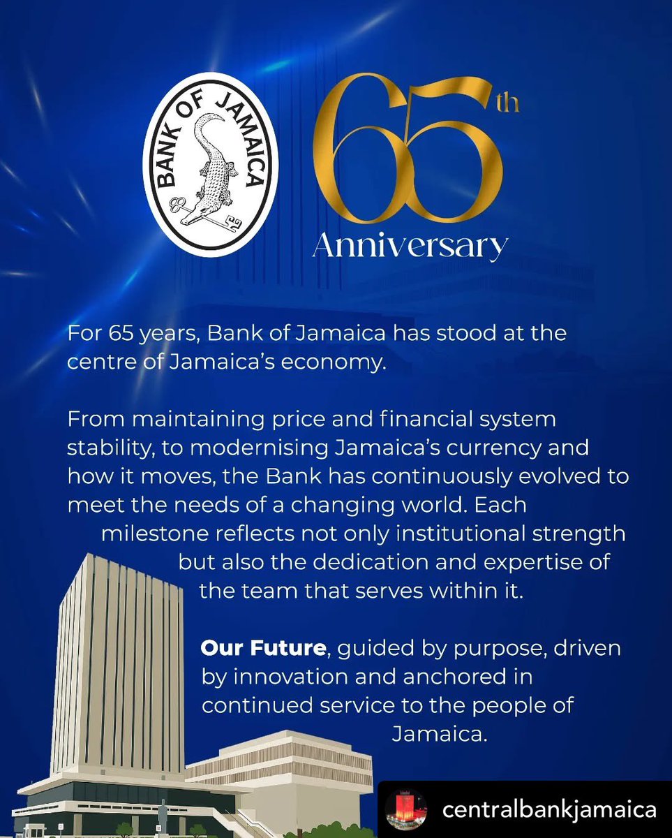 annasmithtweets's tweet photo. Dear @CentralBankJA 

Come with me a little down memory lane.

On May 1, 1961, you officially started operations at Public Building West on King Street. Then, in 1976, backed by Kington’s scenic and soothing waterfront, you opened your now iconic building on Nethersole Place, named after your founding father, Noel Nethersole, Minister of Finance from 1955-1959.