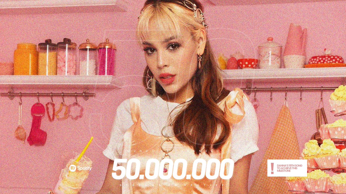 “Mundo De Caramelo” de @DannaJustDanna ha superado 50 MILLONES de streams en Spotify.

—  Es la canción #19 de DANNA en superar esta cifra.