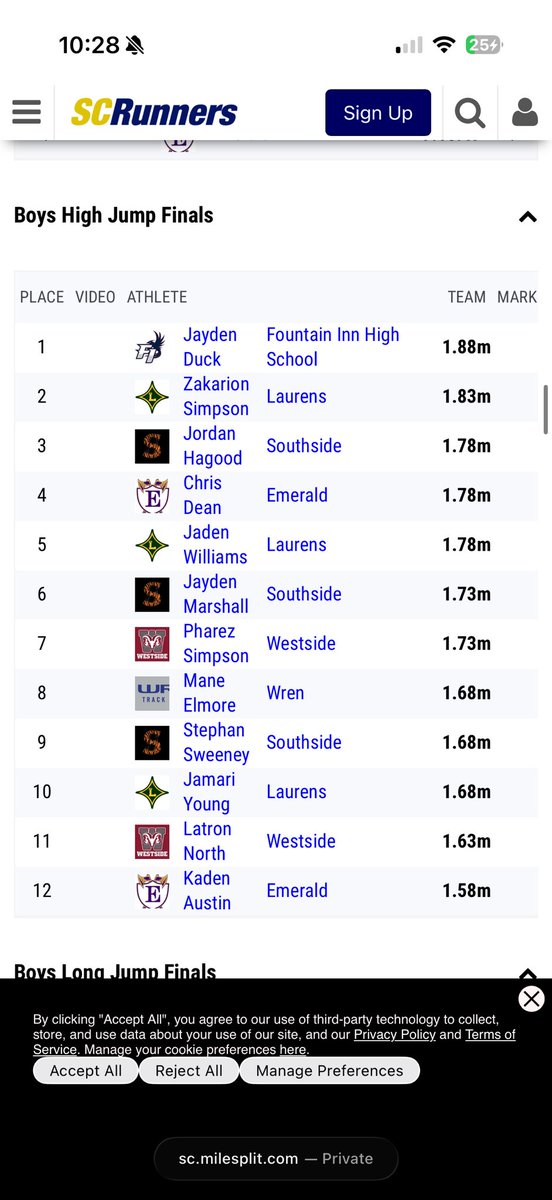 jaydenduck0's tweet photo. Blessed to be a region champ in high jump, jumping a pr of 6’2 and tying my school record! I also got 3rd place in long jump, going all of this as a sophomore, AGTG. https://t.co/6zC3P0RVr4