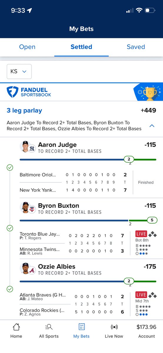 CalebHenry4100's tweet photo. @CodyBrownBets Took these guys for 2+ bases instead of home runs, BANG!! https://t.co/Q1jor8Uh9A