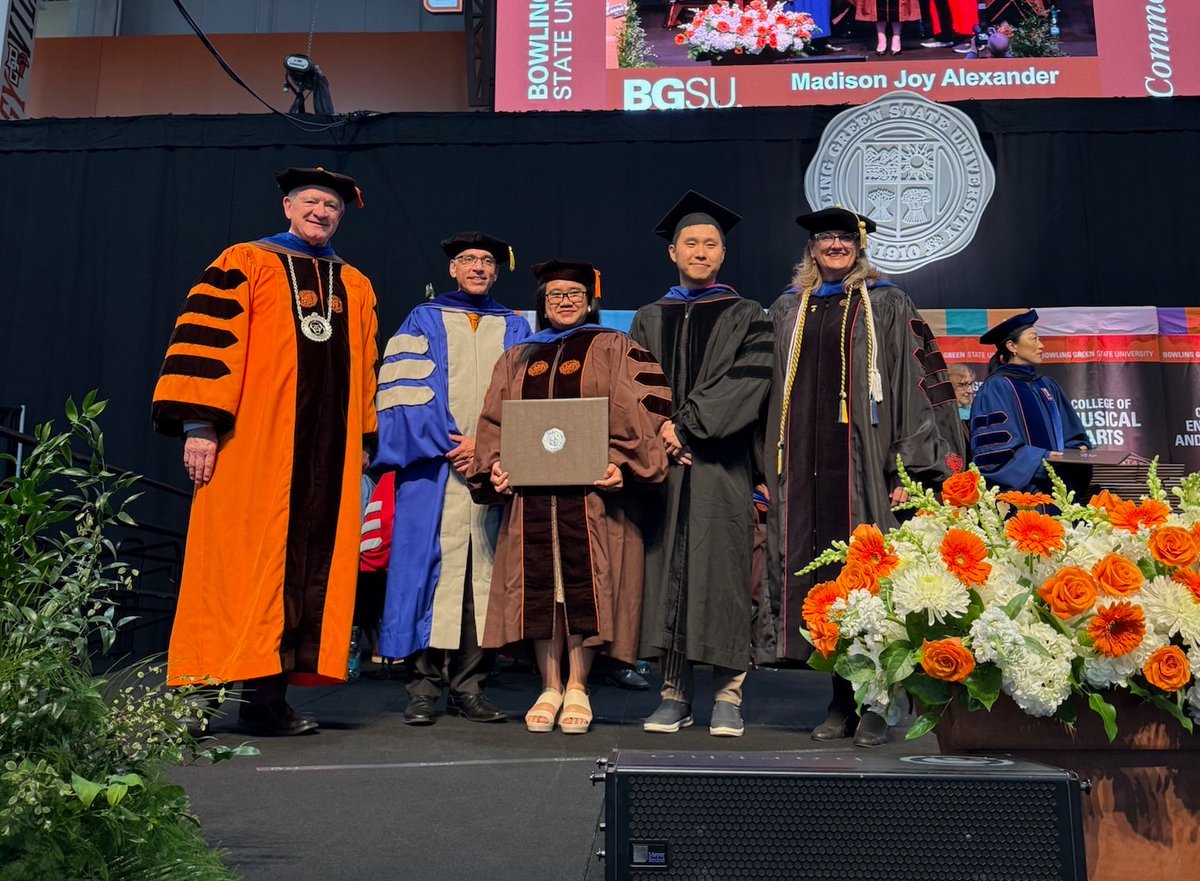 Pres_Rogers's tweet photo. We are so proud of our newest doctoral and master’s graduates! It was an honor to celebrate you alongside your supporters at tonight's Doctoral Hooding and Graduate College Ceremony. Conrgratulations, and we cannot wait to see what you’ll accomplish next! #BGSUGrad https://t.co/Otm12FD7Bf