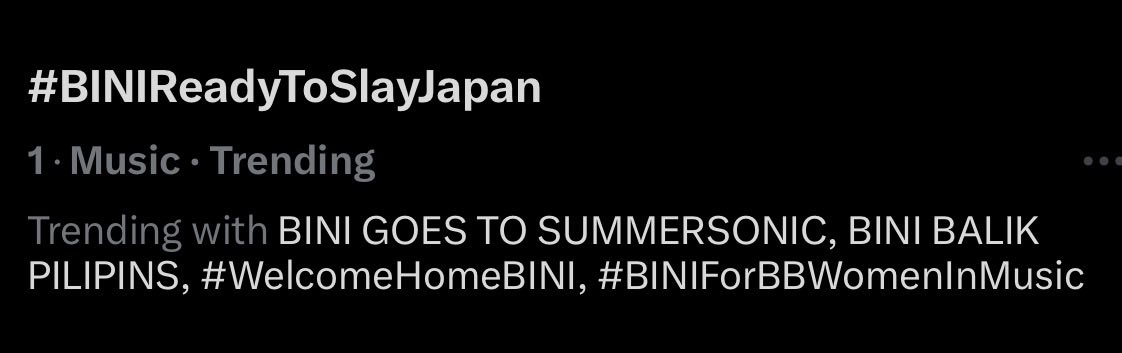Our tags are all trending at the #1 spot! Keep sending all the love for our best girls! 🌸🫶

BINI BALIK PILIPINS

#WelcomeHomeBINI #BINI