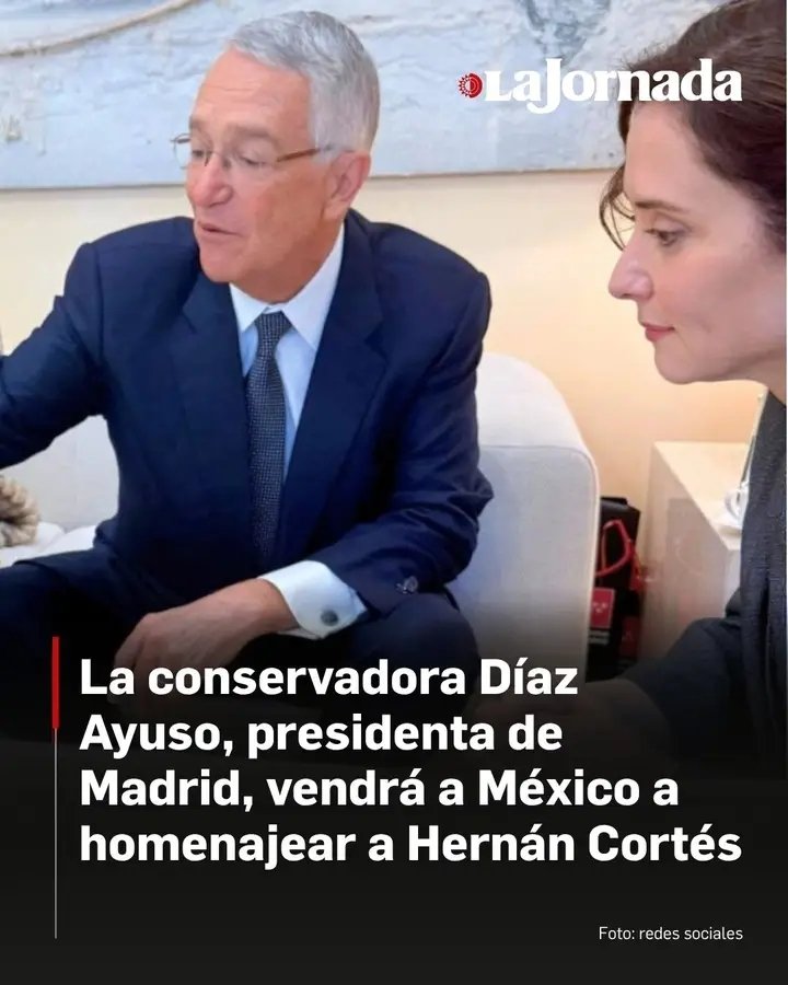 🔴💥 BOOOOM 💥🔴

Que Isabel Díaz Ayuso venga a México a rendir homenaje a Hernán Cortés no es un acto cultural, es una declaración ideológica profundamente colonialista. No llega en un vacío, llega después de llamar a nuestro país “narcoestado” y de intentar reescribir la