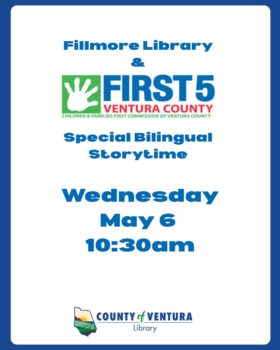 vencolibrary's tweet photo. A celebrity reader will join us to foster a love for reading!  Families with children under 5 are welcome to visit us for a special bilingual storytime, fun activities, free books, and more! 
#storytime #first5 #bilingual https://t.co/ez6npYuyXM