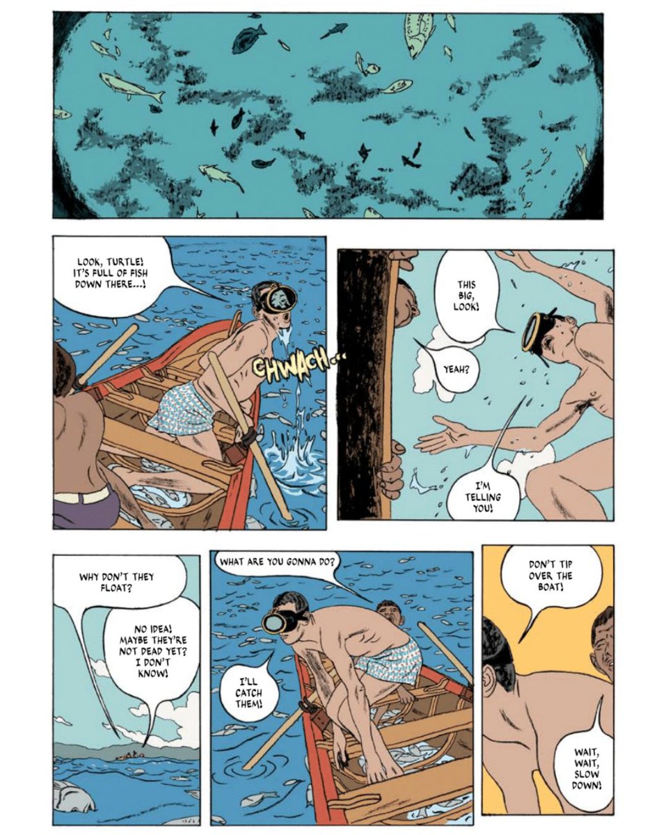 fantagraphics's tweet photo. "@marcelloquinta1’s new graphic novel The Lights of Niterói offers a moving chronicle of two male friends deftly filtered through the cultural power of Brazilian soccer, an impromptu fishing trip, and a perilous episode of survival that pushes their friendship to the brink." —PW https://t.co/X0DM1tw2C3