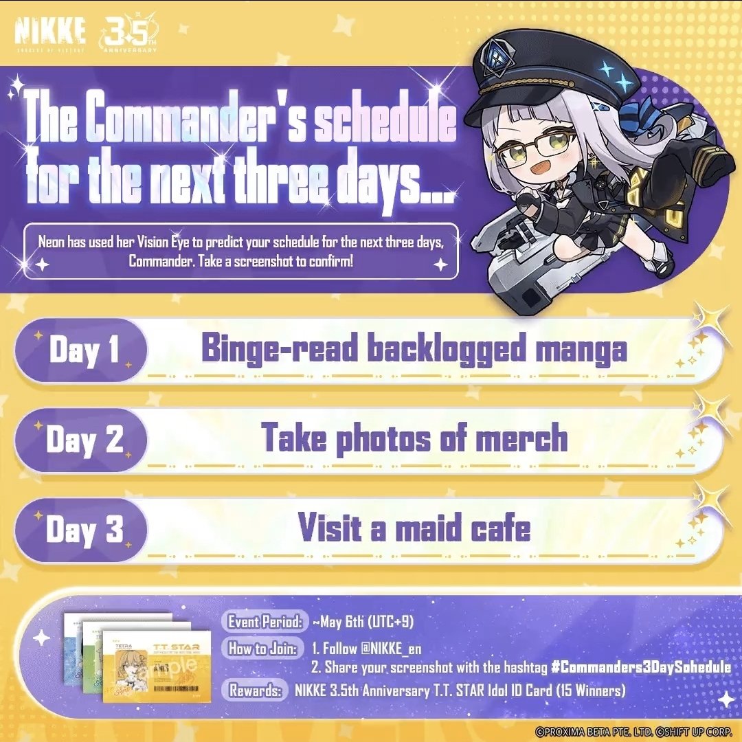 DementLucas's tweet photo. @NIKKE_en #Commanders3DaySchedule https://t.co/vJm8hl2Omo