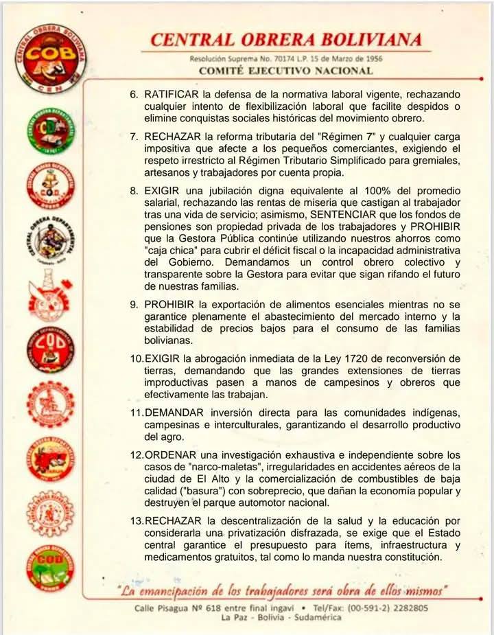 caos_desorden's tweet image. El cabildo declaró huelga general indefinida y movilizaciones permanentes hasta conseguir lo que se determinó en este. Es respuesta a un gobierno que ajusta, reprime y gobierna para unos pocos.
¡Organización y lucha!
¡Unidos hasta la victoria final!
#Bolivia