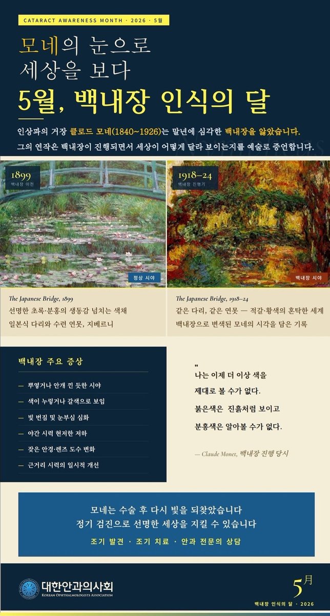 feeloph's tweet photo. 대한안과의사회, ‘5월, #백내장 인식의 달’ 지정 제안

#안과 병·의원 공동 인식 개선 캠페인, SNS·온라인 홍보 활동 등 추진
“#조기 #검진으로 #수술 #적기 찾는 것이 핵심”

https://t.co/CKi8IRCtkq https://t.co/guwwPt5THV