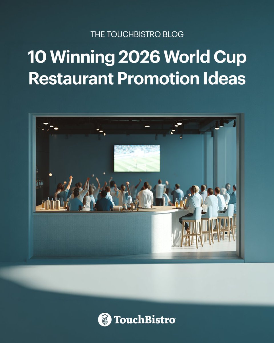 TouchBistro's tweet photo. Is your restaurant ready for the influx of diners during the 2026 World Cup? 🏆 Become a local fan favorite restaurant with these winning promotion ideas: https://t.co/BICNxEwvWC https://t.co/pBR79j4K1Y