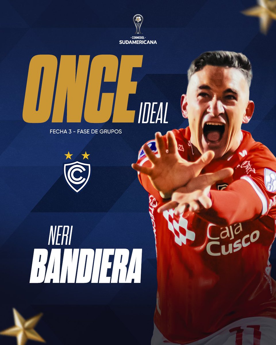 Club_Cienciano's tweet photo. 🎖️ Felicitamos a nuestro futbolista Neri Bandiera por ser parte del Once Ideal de la fecha 3 de la @Sudamericana.  

¡Vamos con todo, «Gokú»! 💪🏻⚽️ https://t.co/lqXUHQYQKR