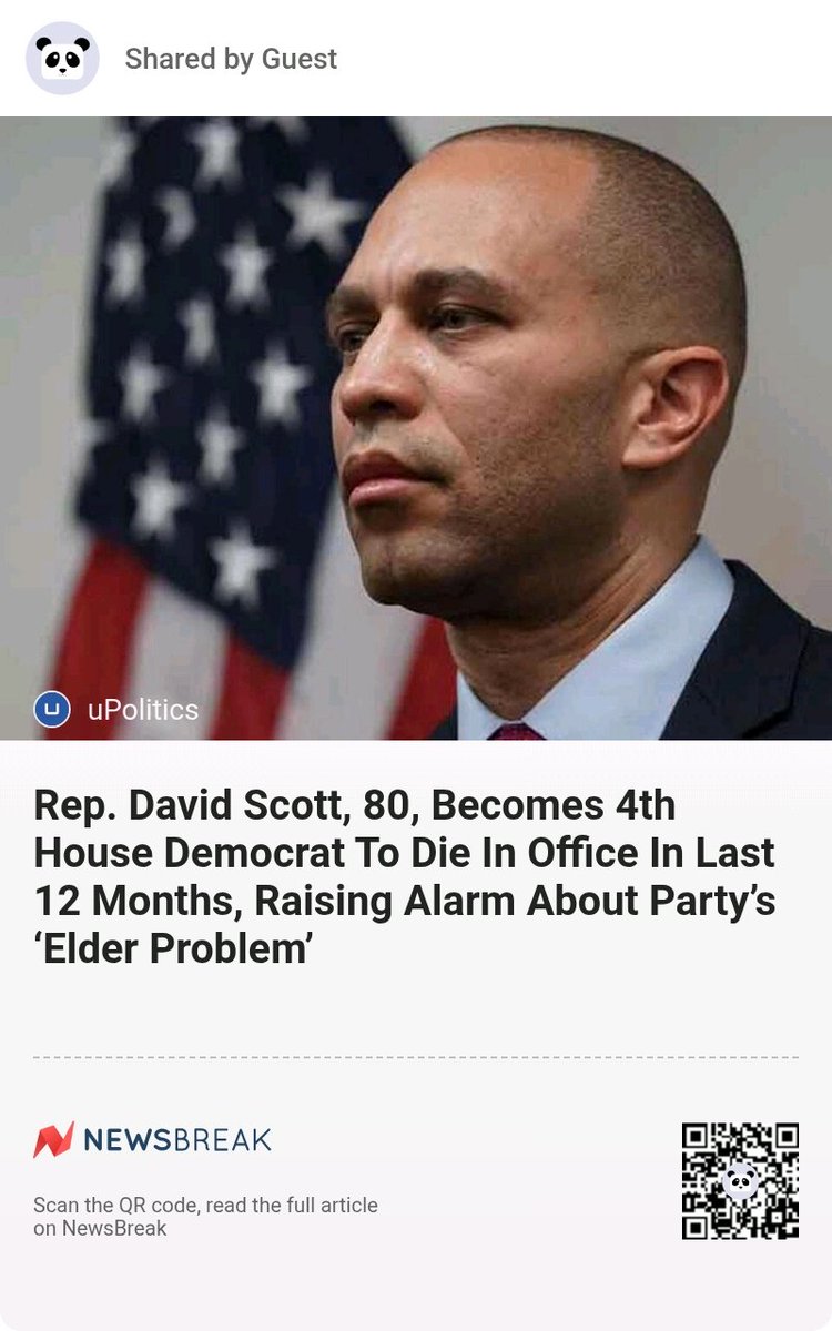 ALLREDToDoRoJo's tweet image. TERM LIMITS NOW

Rep. David Scott, 80, Becomes 4th House Democrat To Die In Office In Last 12 Months, Raising Alarm About Party’s ‘Elder Problem’ #Democrats #Congress #Georgia
share.newsbreak.com/iawxye0m