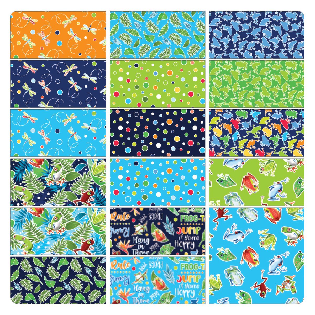 howarths63's tweet image. buff.ly/LjMg7t4  #Rainforest #Glow #Frogs Panel #GlowintheDark #Fabric, feature adorable froggy sayings, collection has border and tons of amphibian coordinates too. 
These rainforest frogs are bursting with cheer and vibrancy! buff.ly/O66gdq3