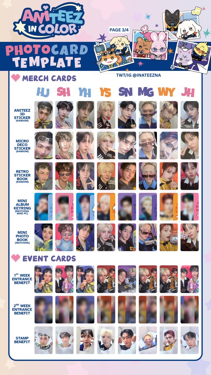 ATEEZ X ANITEEZ IN COLOR POPUP STORE 🎨Photocard PC Template OT8