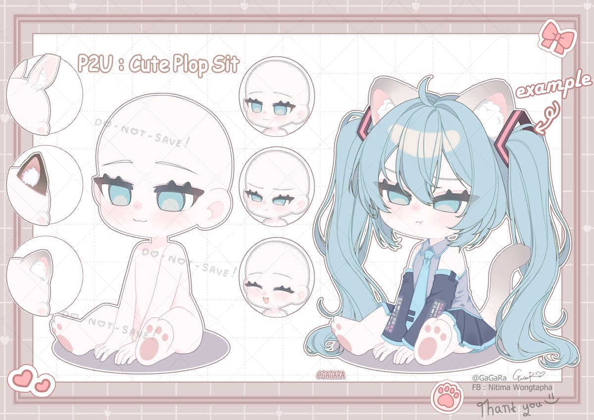 GaGaRa012's tweet photo. #P2U #vgenshop #YCH #BASE #初音ミク
New YCH base just dropped ! ✨
P2U : Hug Plushie Base 💖

✅ PSD,PNG   
✅Commission   
✅Feel free to customize  

• 3 face options
• 4 Prop Options (pillow &amp; Plush)

purchase on my VGen : https://t.co/eWHRVRIp0M https://t.co/B6ZYGkxwlY