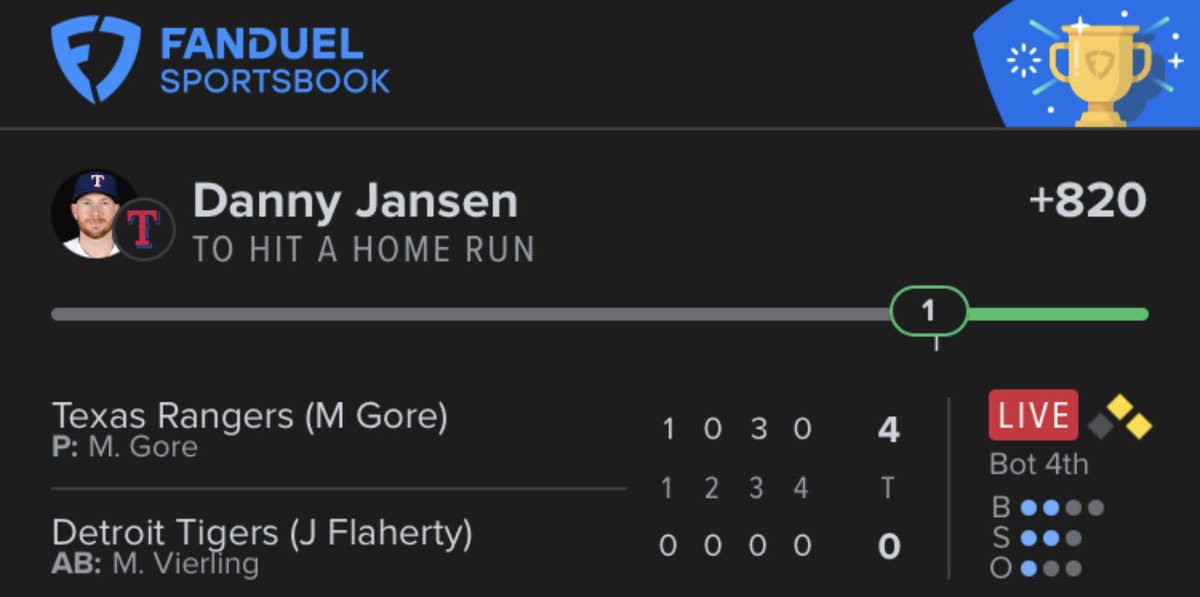 OutlawParlays's tweet photo. LETS GO DANNY 

JANSEN HOMER +820 ✅

LETS KEEP RACKING EM UP YA’LL https://t.co/ahvg8q3JIq