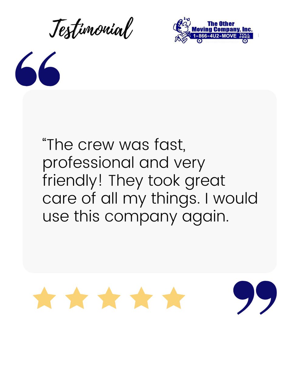 TOMCO_INC's tweet image. Request a FREE quote!
#Movers #TrustedMover #MoveWithEase