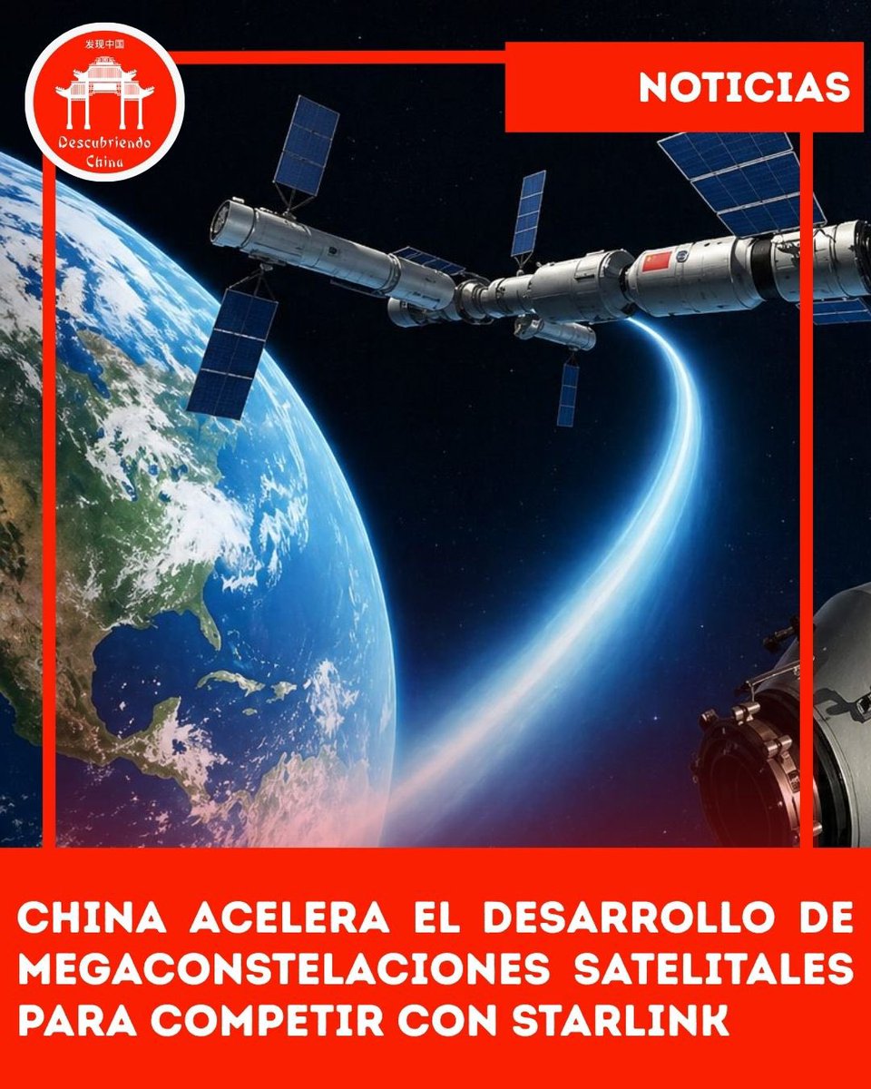 Descubre_China's tweet image. Con nuevos lanzamientos y pruebas tecnológicas, el país avanza en redes de internet satelital que buscan cobertura global y conectividad en zonas remotas 🇨🇳 🚀 🛰️ 

Detalles en el link👉🏻  descubriendochina.org/post/china-ace…

#China #Asia #Beijing #Starlink #Satélites
