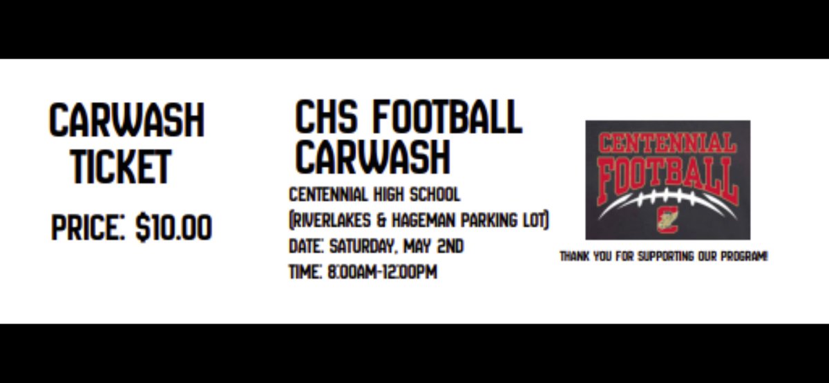 GHawkFootball's tweet photo. Car wash in front of centennial tomorrow morning 8am-12pm https://t.co/g8aqWRnnwd