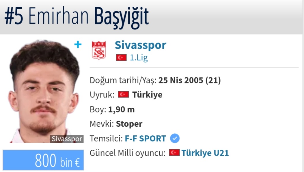 _googleamca's tweet photo. @Burakeren_1987 Sol ayaklı stoper önerisi 👇🏻 https://t.co/WpQPAmTCeS