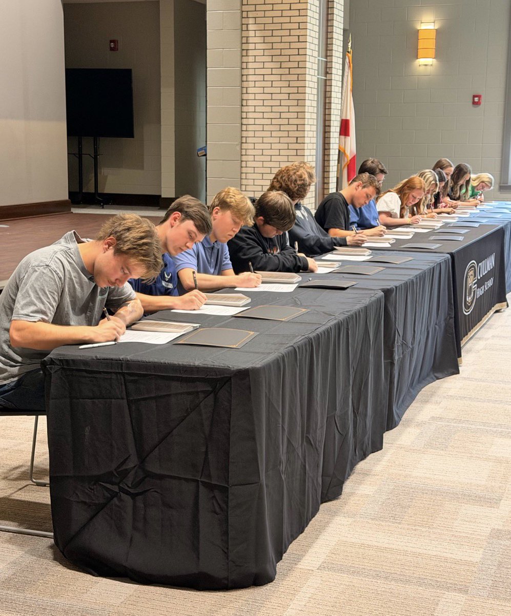 CullmanCats's tweet photo. Celebrated our seniors at CHS CTE Signing Day as they committed to technical training, edu. programs, military service, &amp; industry careers! These students show success after high school takes many paths. Proud of their hard work &amp; bright futures ahead! @kkallhoff @BOECullmanCity https://t.co/MgRXHtlNNk