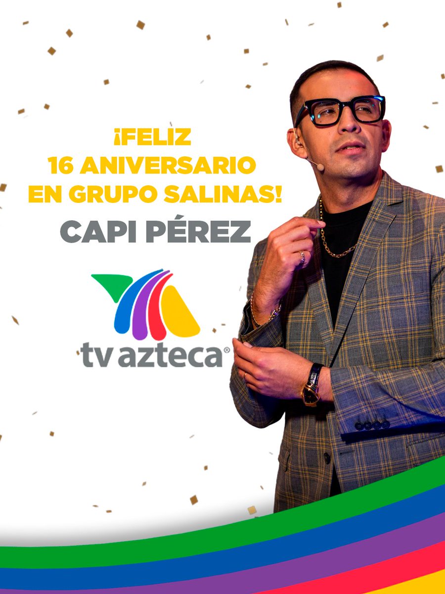 ¡Feliz aniversario 16, Capi! 🎉✨ Han sido muchos años llenos de risas, ocurrencias y momentos inolvidables.💛 Gracias por tu carisma único y por siempre darle ese toque especial a Grupo Salinas.

#VLA #LaResolana #AztecaUNO