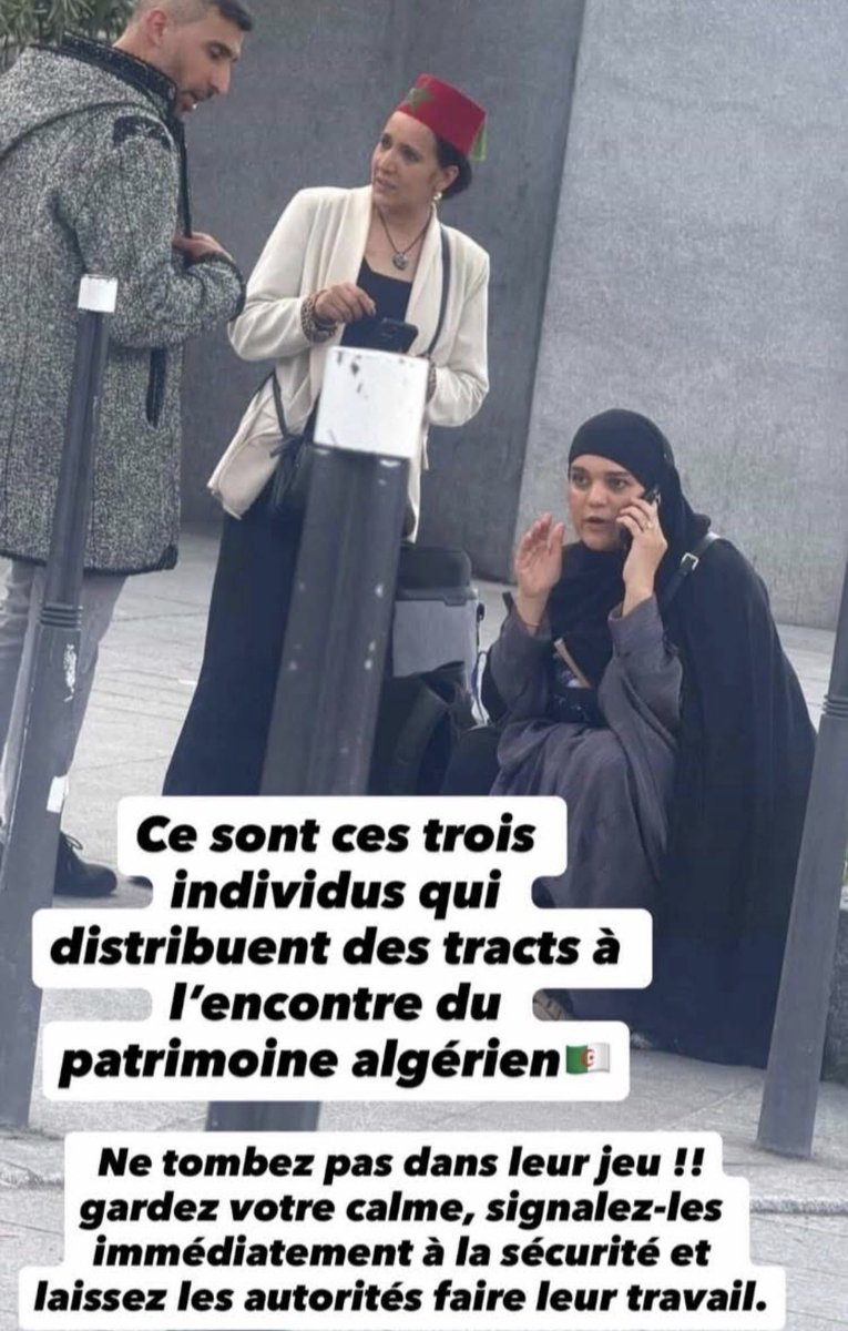 Redkellyy's tweet image. 🇲🇦🚨les pornomonarchistes  attaquent les Algériens à la foire de #paris avec le concours de leur association , My Morrocan héritage,  ils ont produit des tracts et agressent même nos algériens sûr place. Ne Cedez pas a leurs provocation,  c’est fait exprès pour Qu’ils se placent