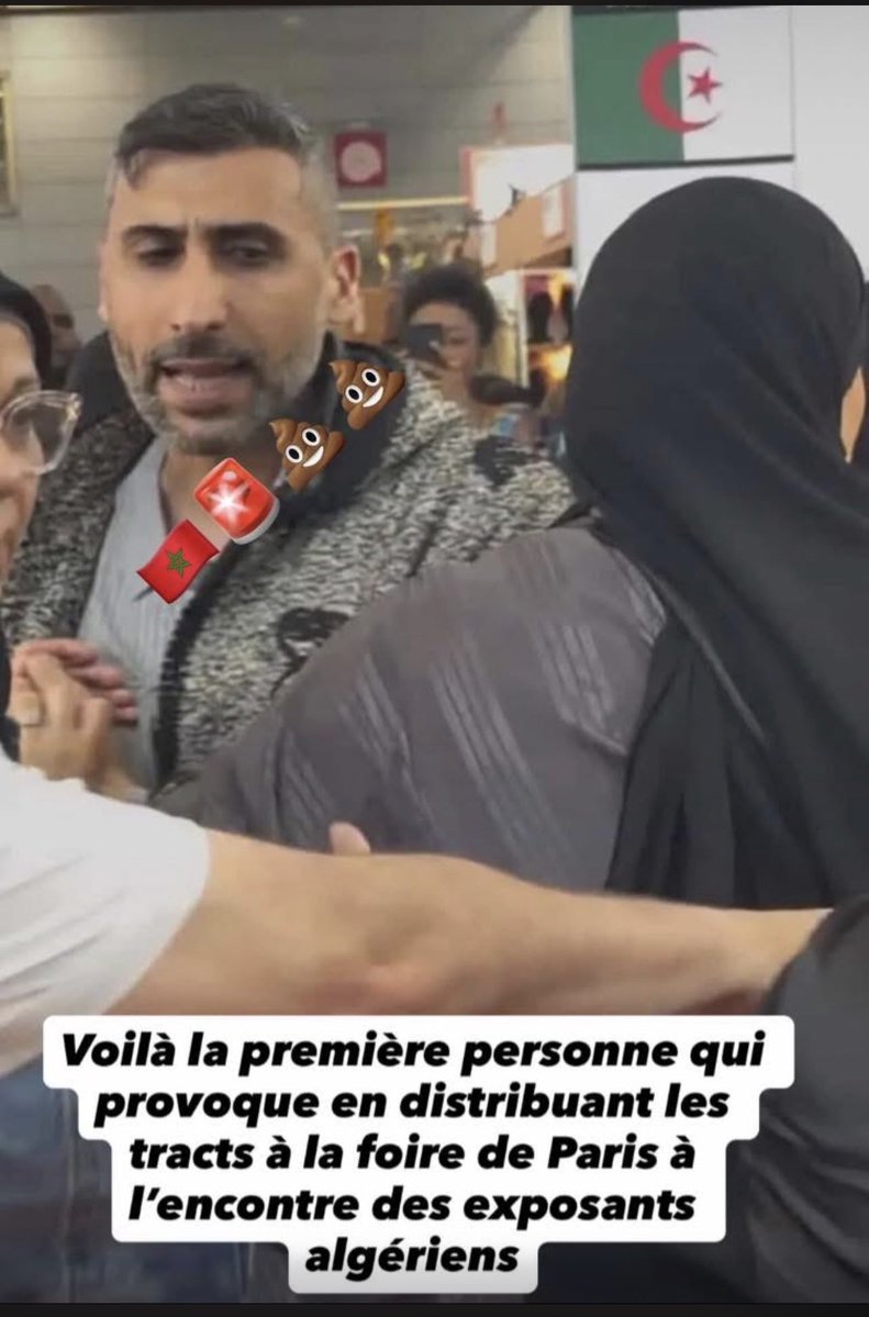 Redkellyy's tweet image. 🇲🇦🚨les pornomonarchistes  attaquent les Algériens à la foire de #paris avec le concours de leur association , My Morrocan héritage,  ils ont produit des tracts et agressent même nos algériens sûr place. Ne Cedez pas a leurs provocation,  c’est fait exprès pour Qu’ils se placent