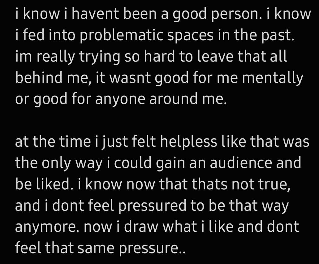 swordicide's tweet photo. im sorry i didnt say anything earlier, the truth is i was afraid and just wanted to move on. i am going to continue posting art at my own pace, as part of my own recovery process, as well as finding new value in myself through other means. thank you. https://t.co/LcKY0wXgmT