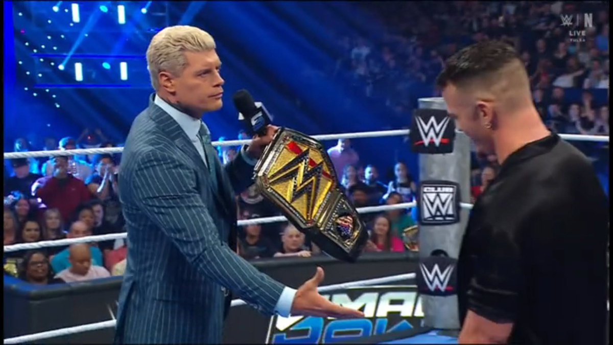 ringsidenews_'s tweet image. #CodyRhodes vs #RickySaints is set.. Is this what we want fam? | #WWE #SmackDown