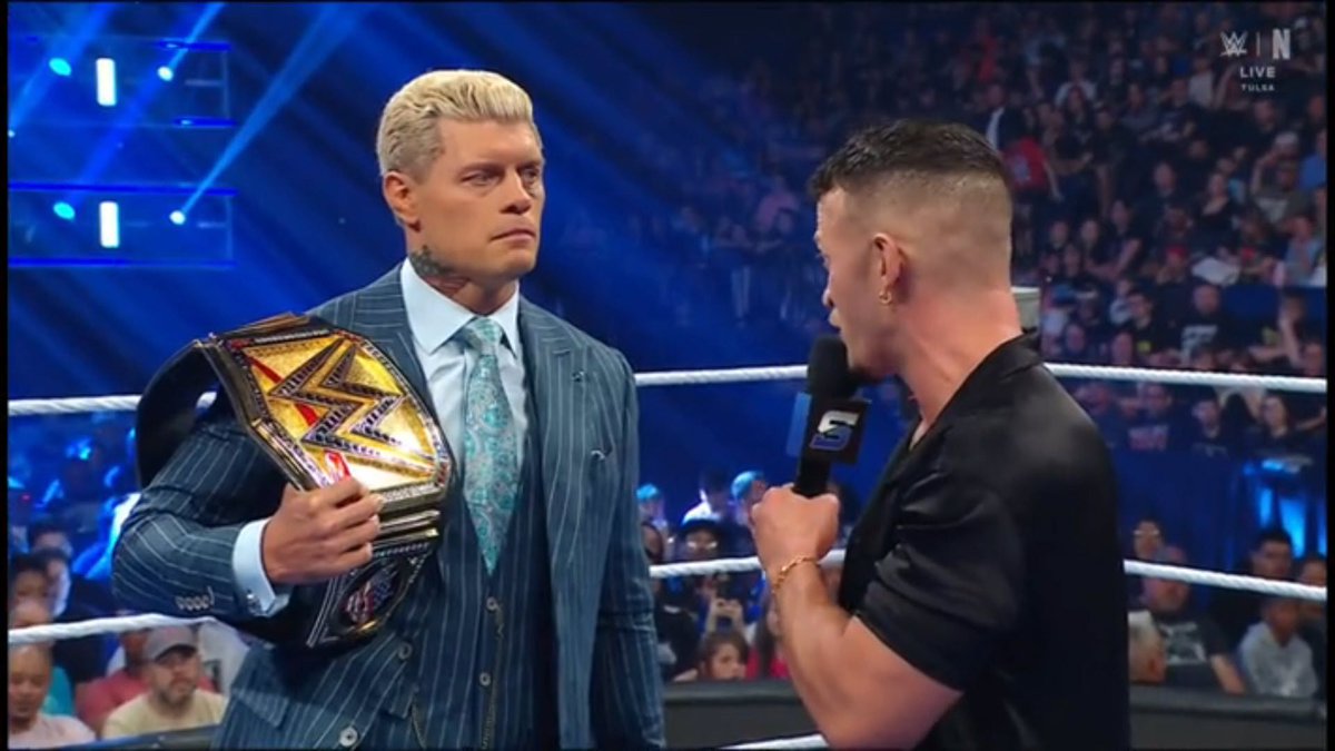 ringsidenews_'s tweet image. #CodyRhodes vs #RickySaints is set.. Is this what we want fam? | #WWE #SmackDown
