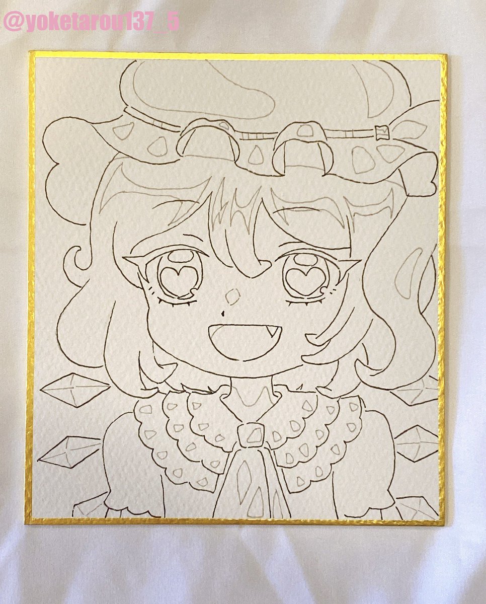 東方project フランドール・スカーレット　手書き色紙 色紙フラン 秋例ですぐご購入いただいた色紙です！！ #東方Project