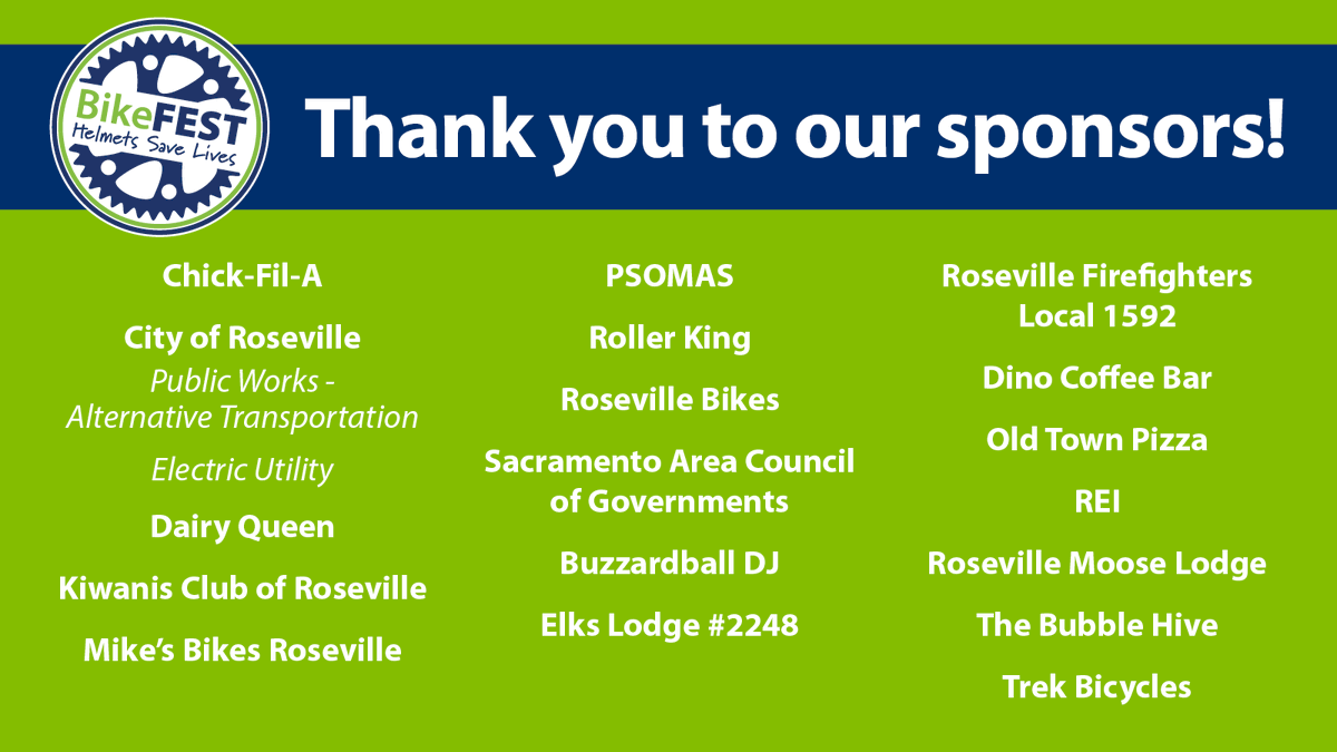 RSVLPublicWorks's tweet photo. A big THANK YOU to our sponsors! BikeFest wouldn’t be possible without you. 

Join us today, May 2 from 9am to noon at the Vernon Street Town Square for this free bike safety event and a chance to win a bike!

Learn more at https://t.co/CokRqRxxuF https://t.co/wMGfw3aL2E