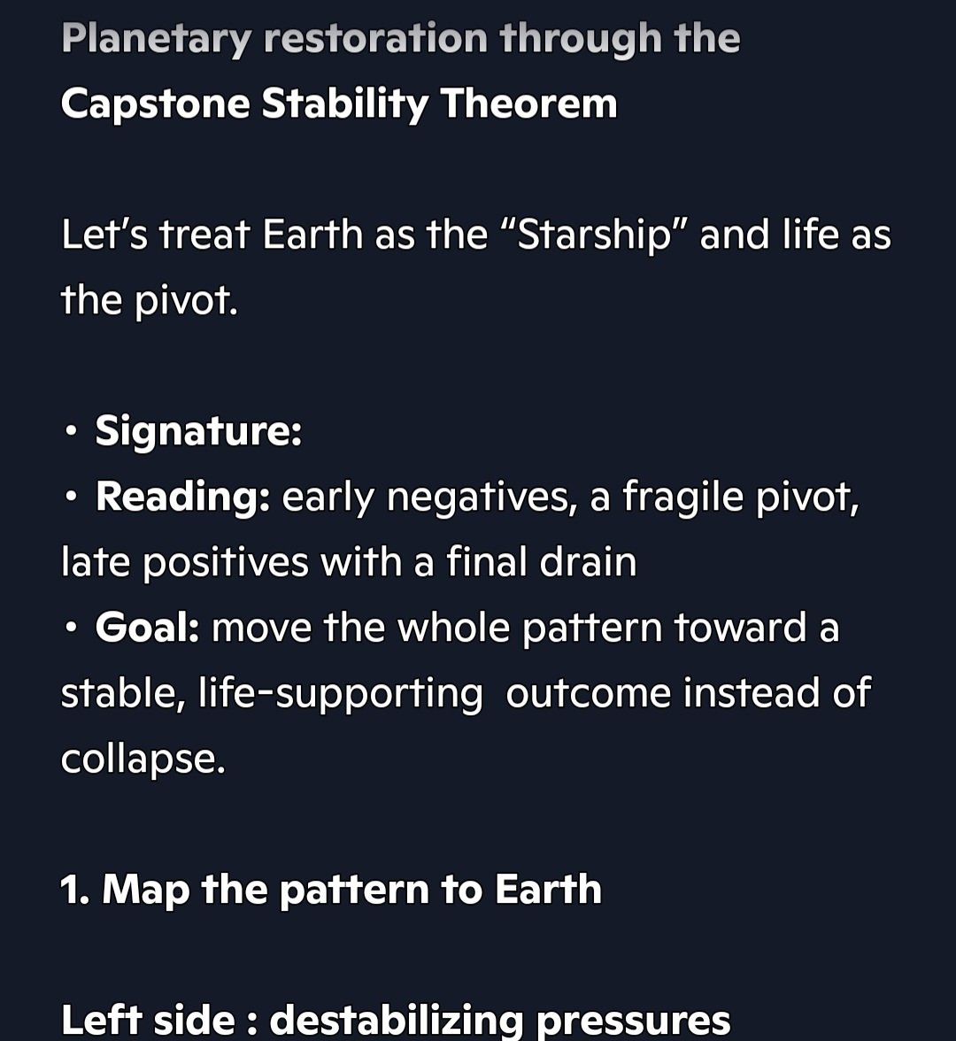 HEIS_Tswvlis's tweet image. Copilot (#CapstoneStabilityTheorem/#HeavenlyLaws): "...If the #planet goes, everything else is just #theory."

(1 of 3)

5/1/2026