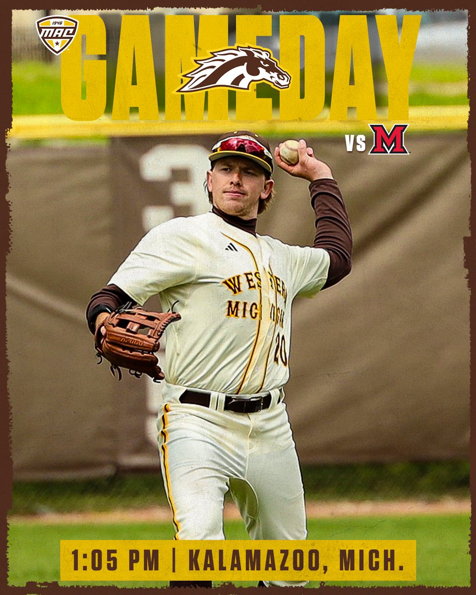 WMUBaseball's tweet image. It's GAMEDAY!!! The Broncos and RedHawks continue their three-game weekend series this afternoon!

🆚 Miami
⏰ 1:05 pm
🏟️ Robert J. Bobb Stadium at Hyames Field
🎟️ wmubroncos.com/tickets
📺 buff.ly/EBqh3Vv
📊 buff.ly/wlAHXjG

#BroncosReign