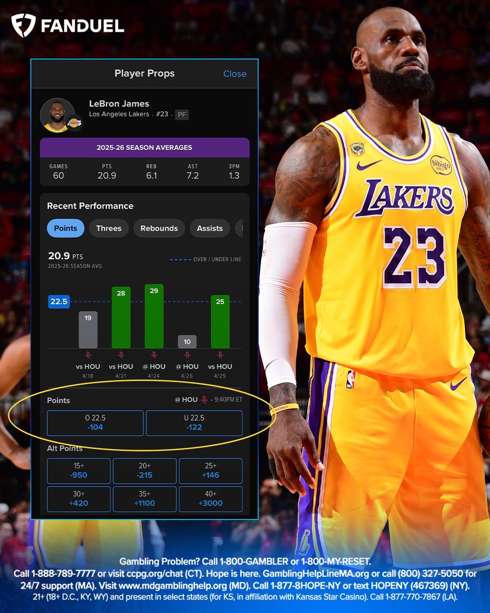 FDSportsbook's tweet image. Call it now 🗣️

Tell us exactly how many points LeBron James will score tonight

#NBA | #LakeShow
